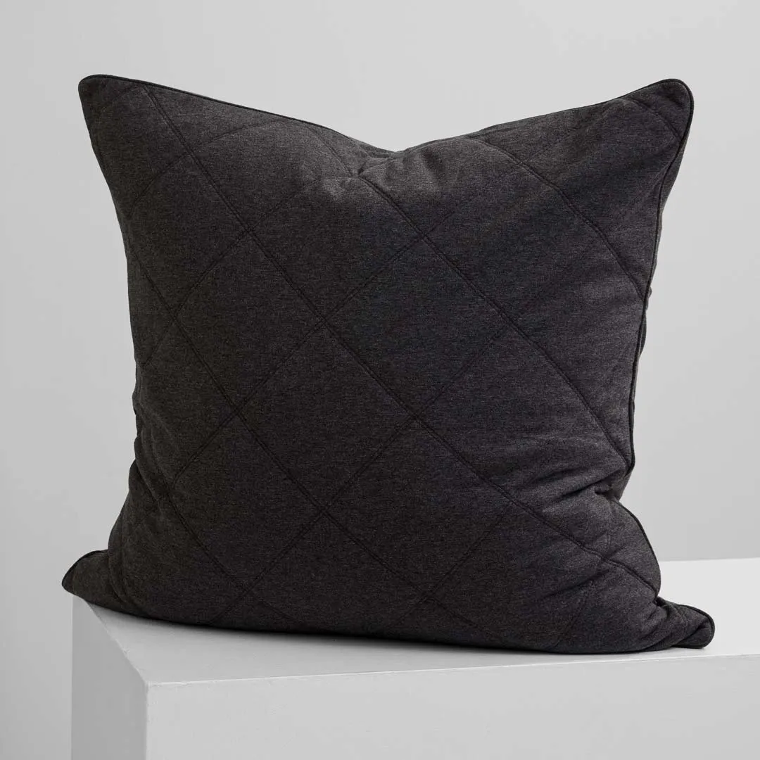 Miller Jersey - Charcoal Marle Quilted