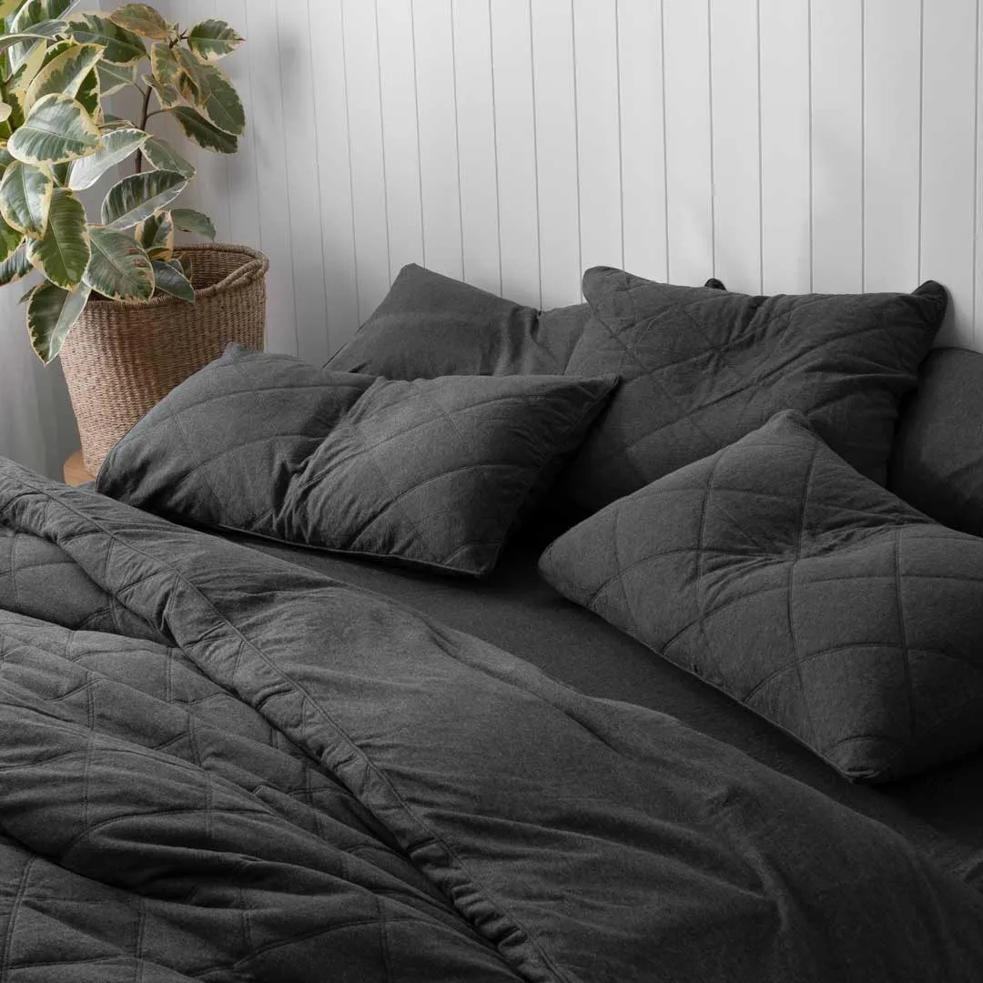 Miller Jersey - Charcoal Marle Quilted