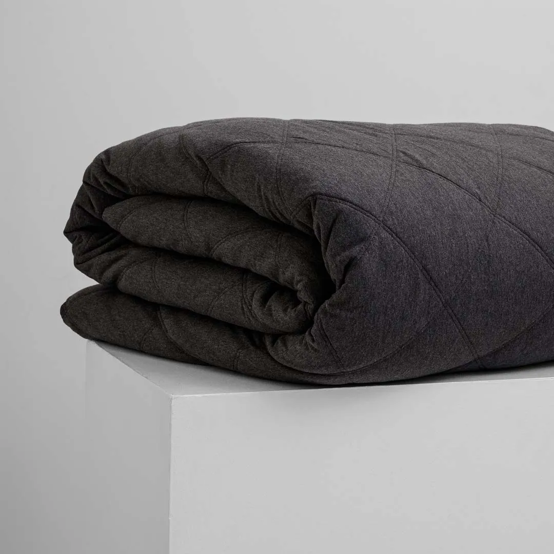 Miller Jersey - Charcoal Marle Quilted