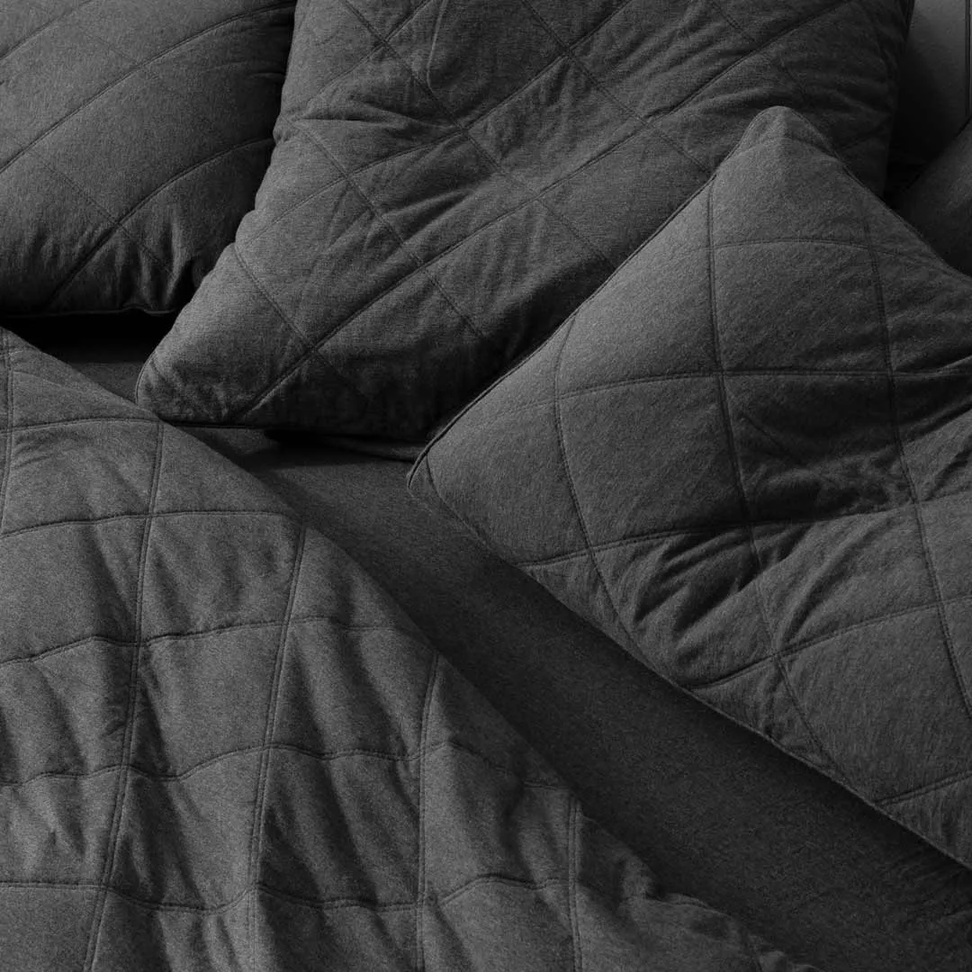 Miller Jersey - Charcoal Marle Quilted