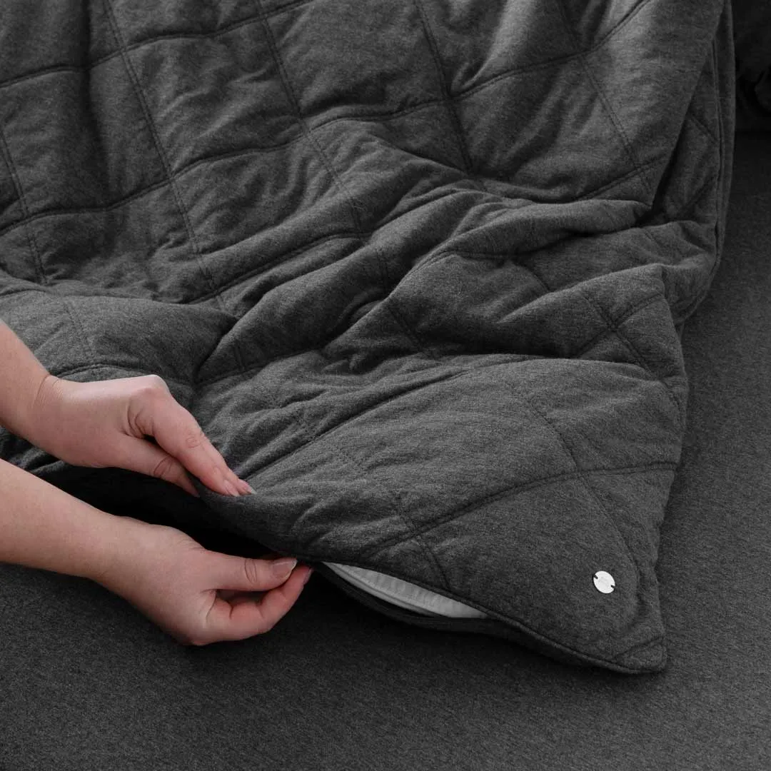 Miller Jersey - Charcoal Marle Quilted
