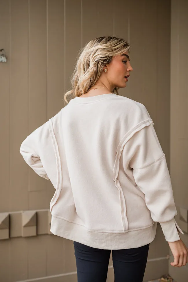 Scouted Out Cream Oversized Fleece Sweatshirt FINAL SALE