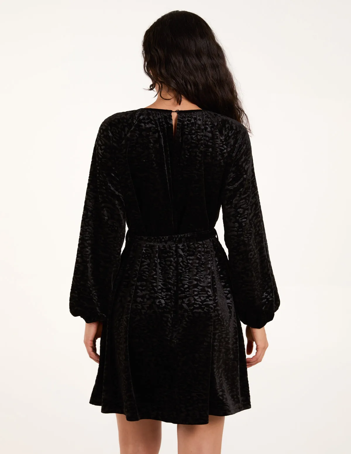 Velvet Belted Swing Dress